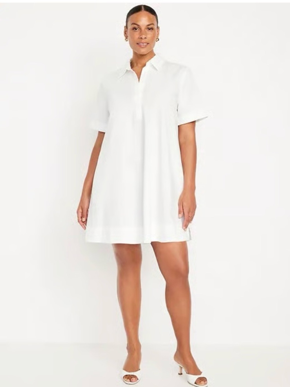 Old Navy White shift shirt Mini Dress